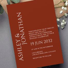 Invitación Boda audaz y Minimalista moderno