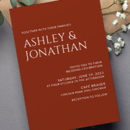 Invitación Boda audaz y Minimalista moderno