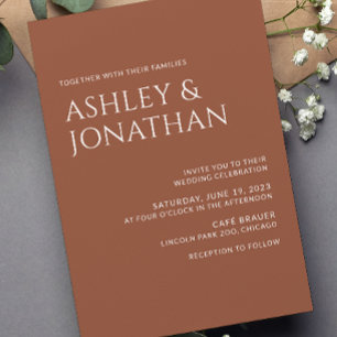 Invitación Boda audaz y Minimalista moderno