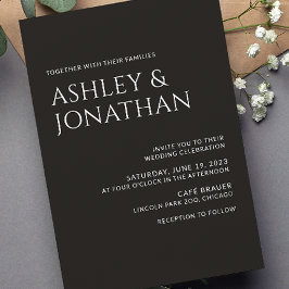 Invitación Boda audaz y Minimalista moderno