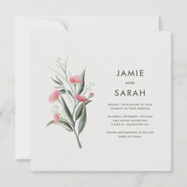 Invitación Boda australiano de la floración de la goma nativa