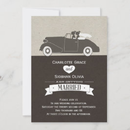 Invitación Boda auto dos novias Boda lesbiana