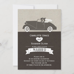 Invitación Boda auto dos novias Boda lesbiana