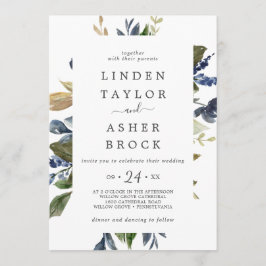 Invitación Boda Autumn Greenery Bold Names