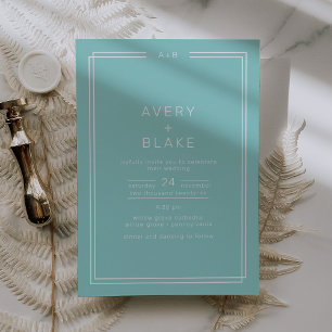 Invitación BODA AVERY Mint Green Frame