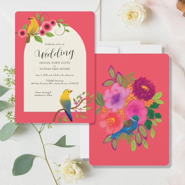 Invitación Boda Aves en Flores (Subido por el creador)