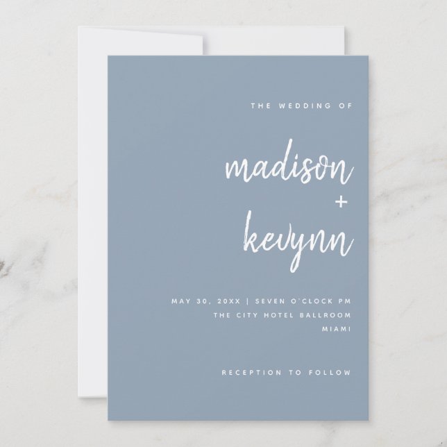 Invitación Boda Azul  (Anverso)