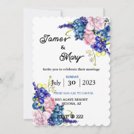 Invitación Boda azul
