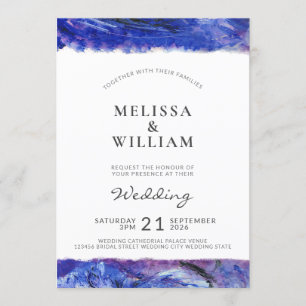 Invitación Boda Azul Art