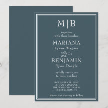 Boda Azul Boho Minimalista de Borde Moderno