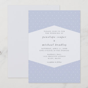 Invitación Boda azul bonita de los puntos delicados