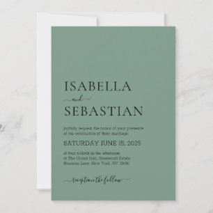 Invitación Boda Azul Cadete Simple