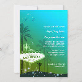 Invitación Boda azul cian de Viva Las Vegas