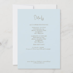 Invitación Boda azul cielo Detalles II Gabinete