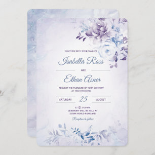 Invitación Boda azul claro y lavanda