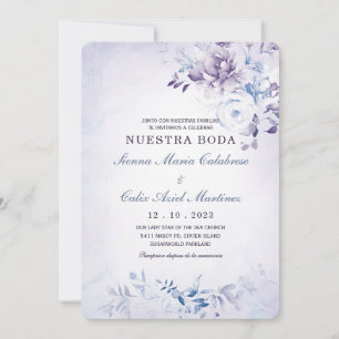 Invitación Boda Azul Claro y Lavanda