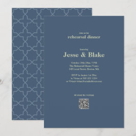 Invitación Boda azul con patrón de laberinto