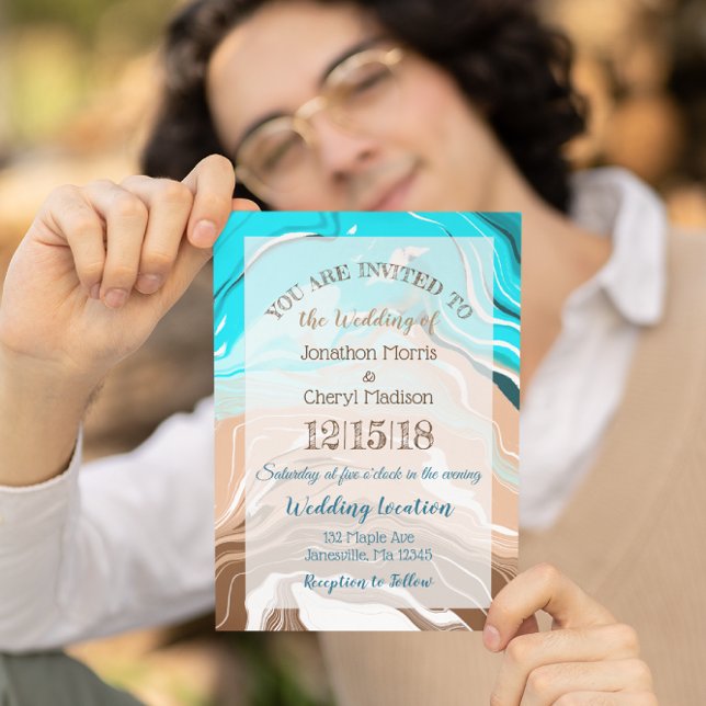 Invitación Boda azul costero (Subido por el creador)
