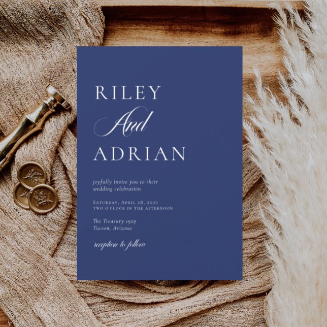 Invitación BODA Azul de cobalto RILEY (Subido por el creador)