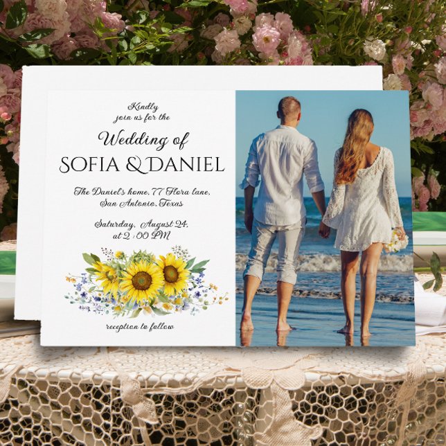 Invitación Boda azul de color azul girasolInvitación (Subido por el creador)
