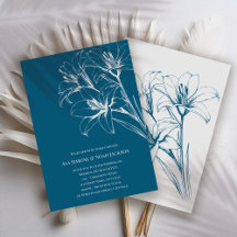 Boda azul de contorno de Lily azul