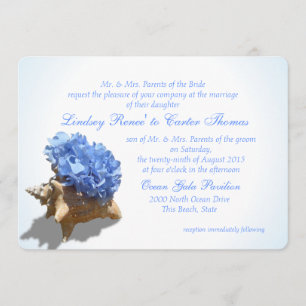 Invitación Boda azul de Hydrangea