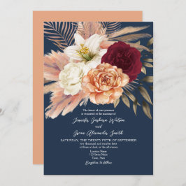 Invitación Boda Azul de la Marina de Borgoña