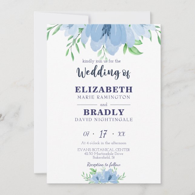Invitación Boda azul de la Marina de Guerra Dusty (Anverso)