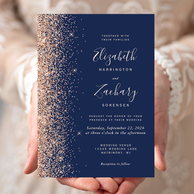 Invitación Boda azul de la marina de la marina de la Purpurin (Subido por el creador)