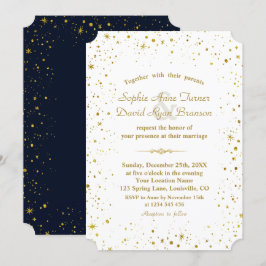 Invitación Boda azul de la Marina de la Noche de Oro Espectac