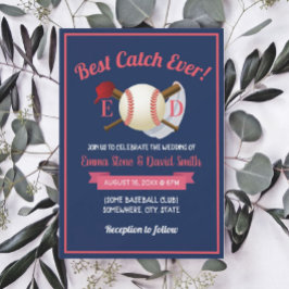 Invitación Boda azul de la Marina de los Deportes de Béisbol