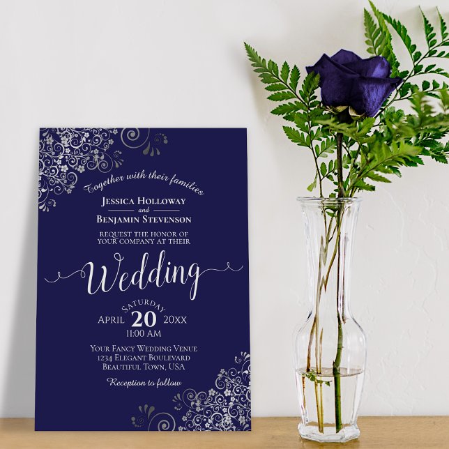 Invitación Boda azul de la Marina Elegante (Subido por el creador)