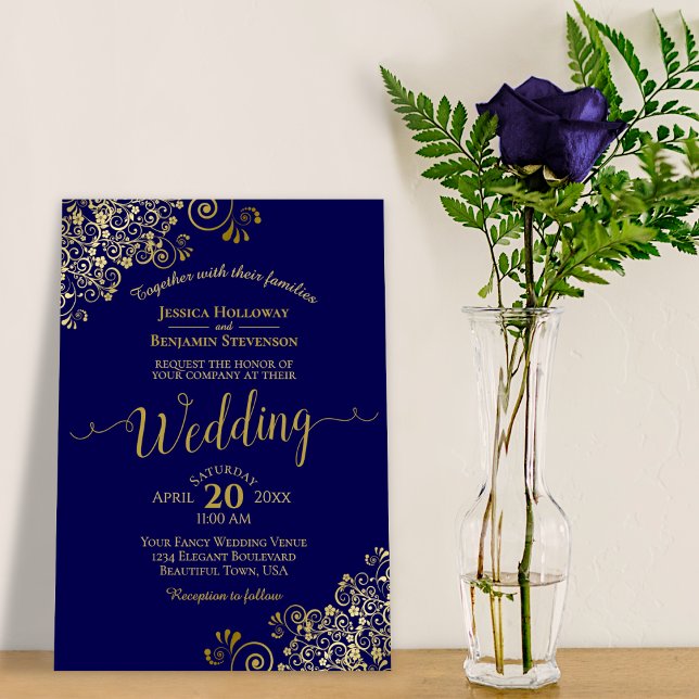 Invitación Boda azul de la Marina Elegante (Subido por el creador)