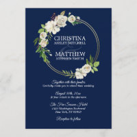 Boda azul de la marina floral blanca de antaño