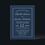 Invitación Boda azul de la Marina Minimalista clásica<br><div class="desc">Invitación nupcial minimalista</div>