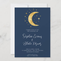Boda azul de la Marina Nocturna Crescent Moon Star