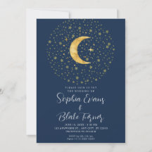 Boda azul de la Marina Nocturna Crescent Moon Star