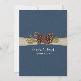 Invitación Boda azul de la Marina Pines Woodland
