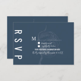 Invitación Boda azul de la planta de algodón botánico