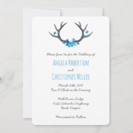 Invitación Boda azul de los Antlers del país