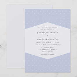 Invitación Boda azul de puntos de alto nivel Bonito
