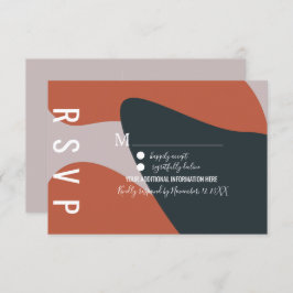 Invitación Boda Azul de Terracota Orgánica RSVP