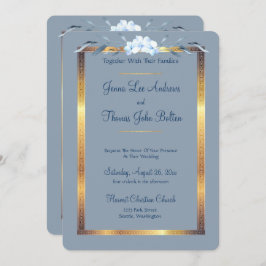 Invitación Boda azul duro y chic del sur