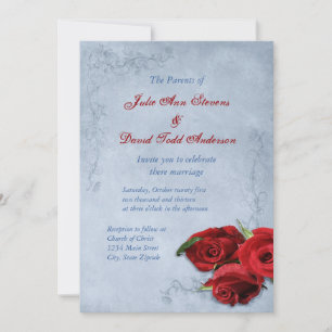 Invitación Boda azul en cascada
