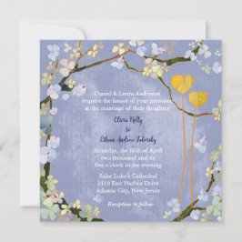 Invitación Boda azul en polvo de estilo bohemio