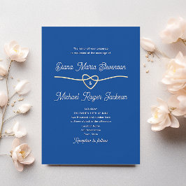 Invitación Boda Azul Formal Clásica