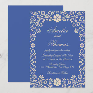 Invitación Boda Azul Francés