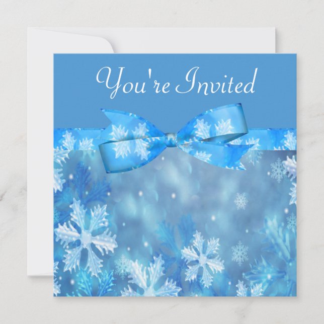 Invitación Boda azul helada del país de las maravillas del (Anverso)
