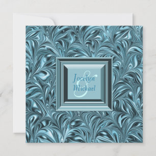 Invitación Boda azul hielo azul teal