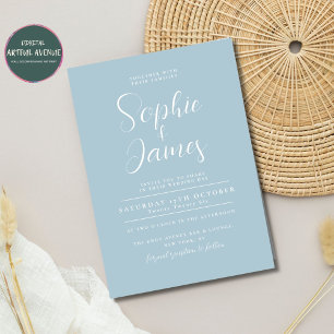 Invitación Boda azul infantil Minimalista moderno